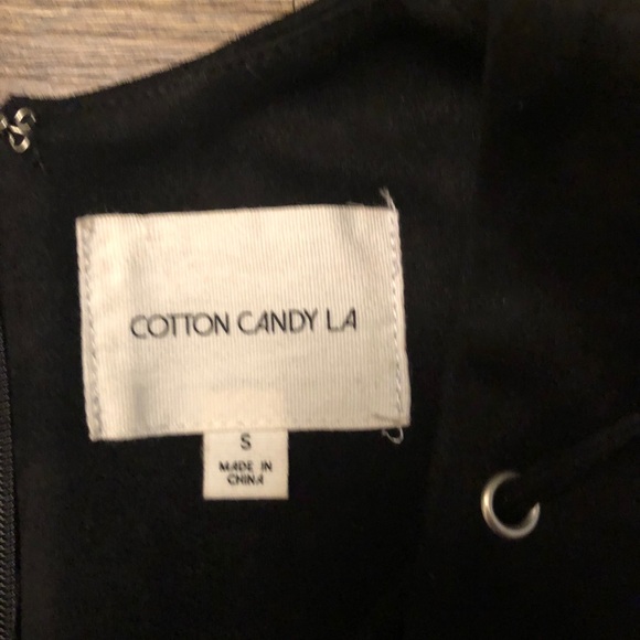 Black Suede Lace-Up Romper - Picture 4 of 4